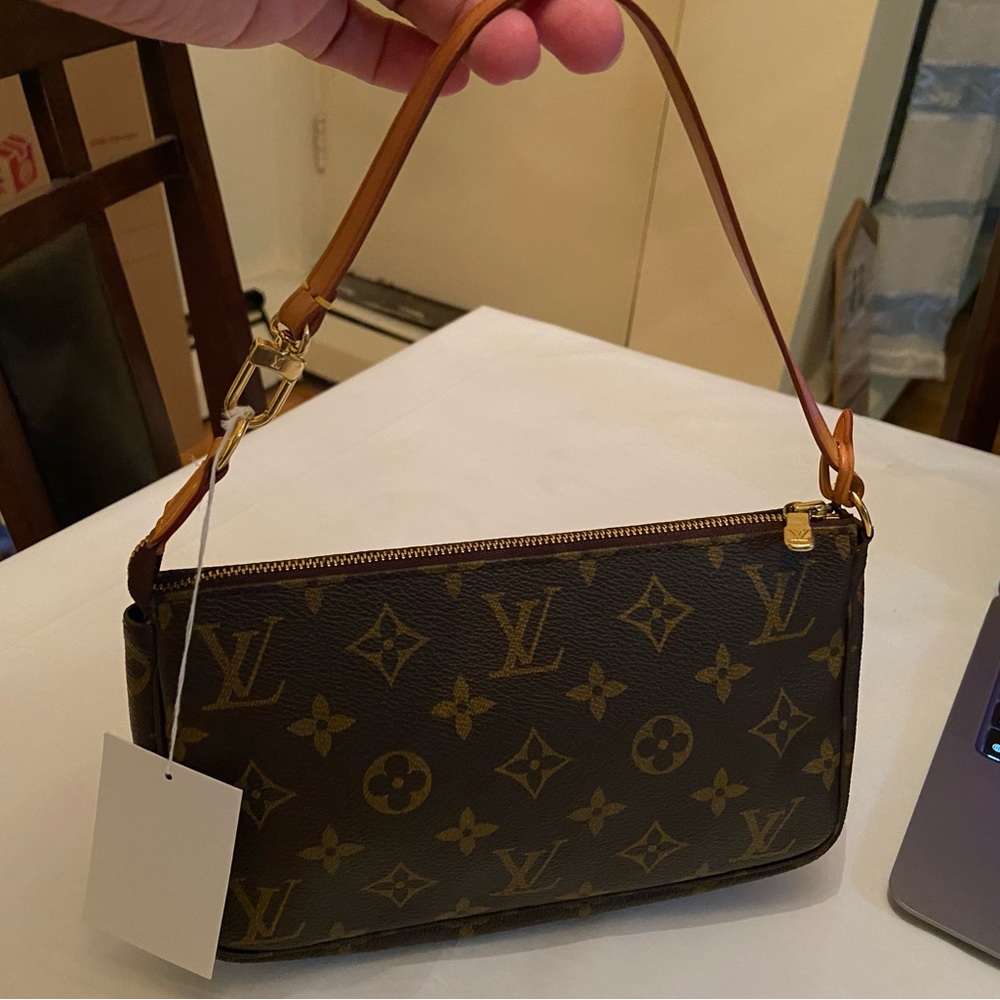 Louis Vuitton Brown and Tan Monogram Clutch